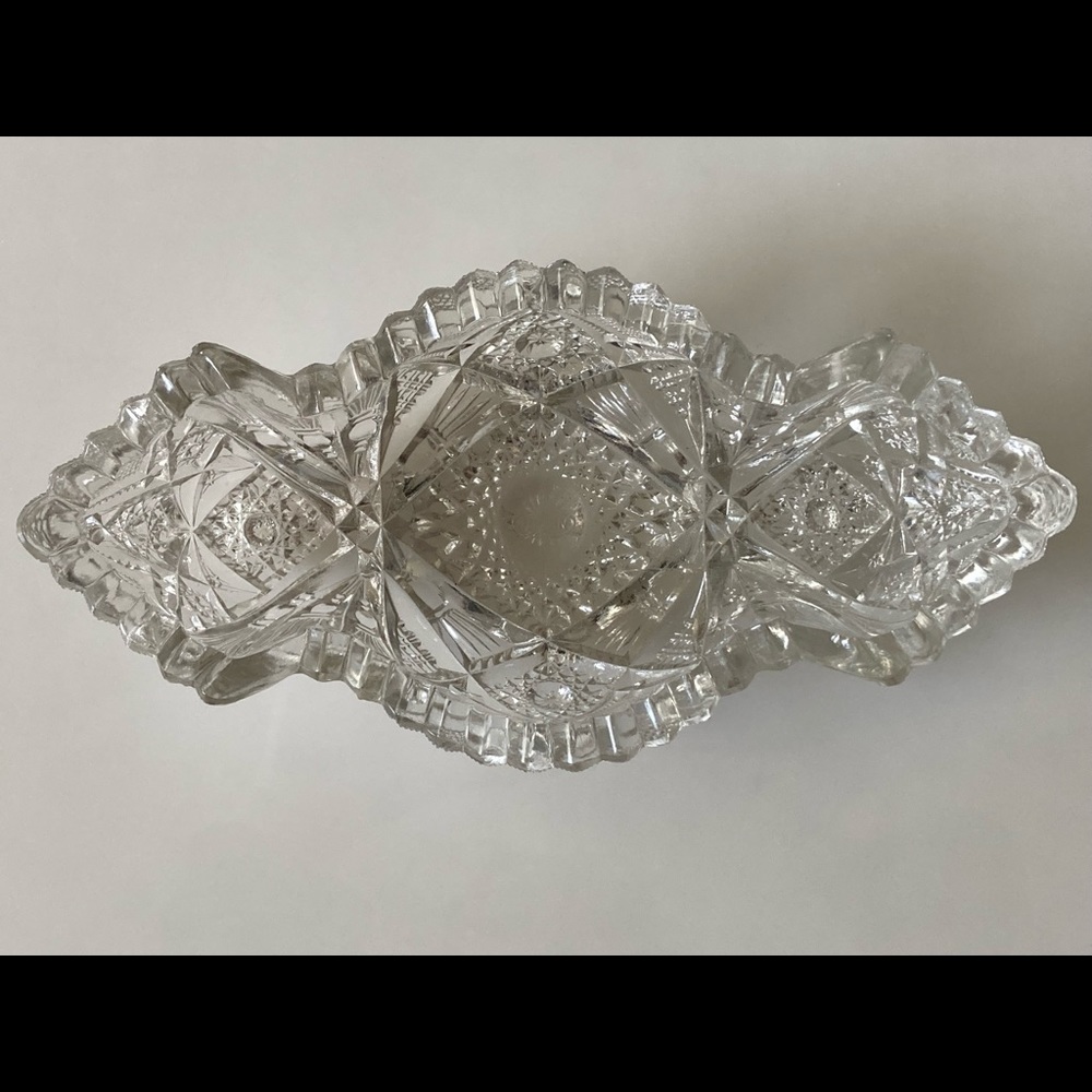 NUCUT Dish Pressed IG Logo Sawtooth Edge Vintage 50’s Imperial Glass 11” Dish